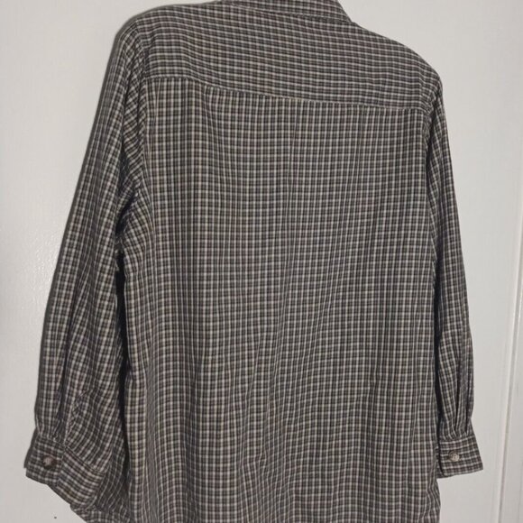 Bonworth Womans Medium Plaid Green Embroidery Leaves Shirt Long Sleeves - Picture 6 of 6